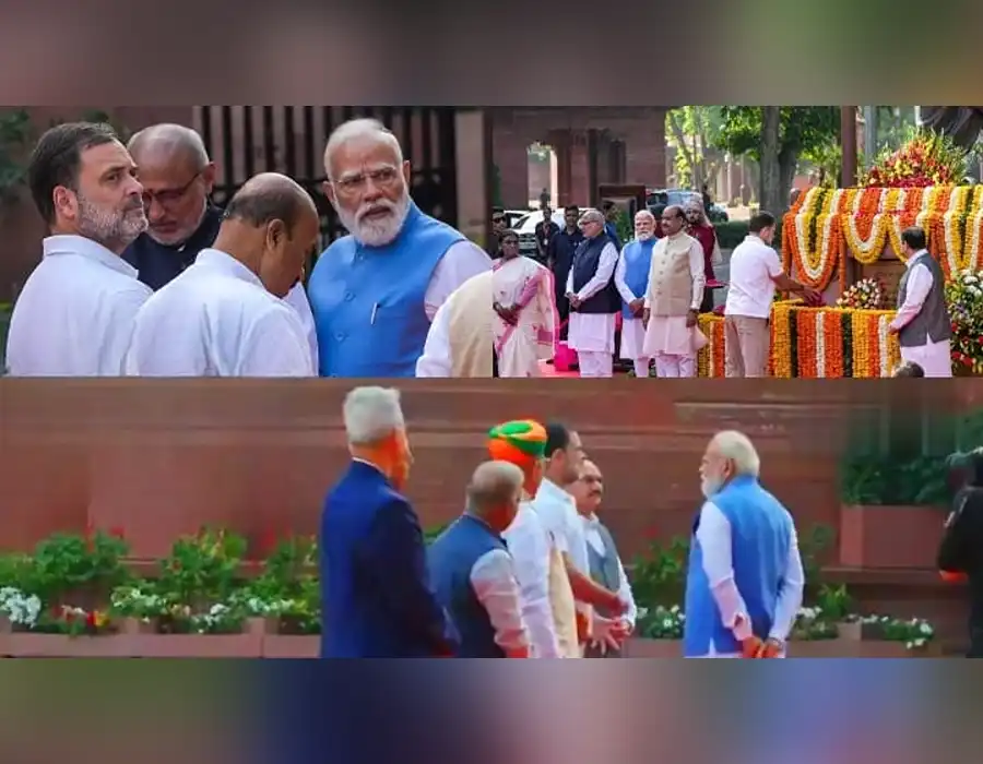 మోదీ, రాహుల్ ముచ్చట్లు.. ఒకే ఫ్రేమ్ అగ్రనేతలు !